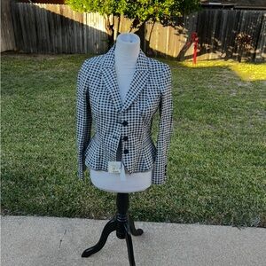 Moschino Navy & White Checker Blazer